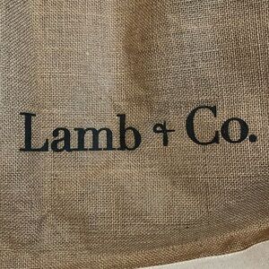 Lamb & Co burlap tote